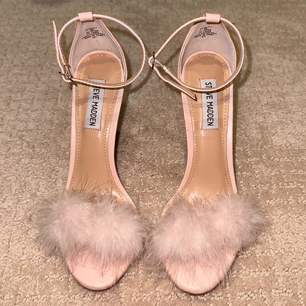 Steve Madden Pink Fur Heels